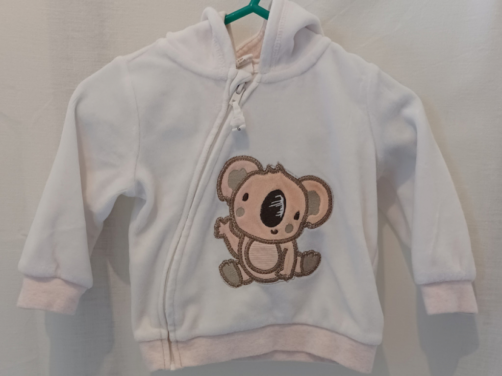 H&M Kapuzen Jacke mit Öhrchen Koala Weiß Gr. 68 