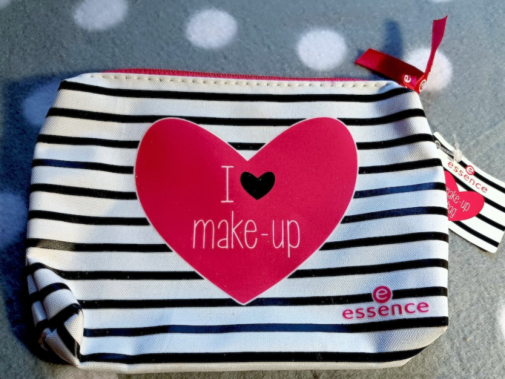 Kosmetik Make Up Tasche Weiß/Schwarz gestreift Damen 